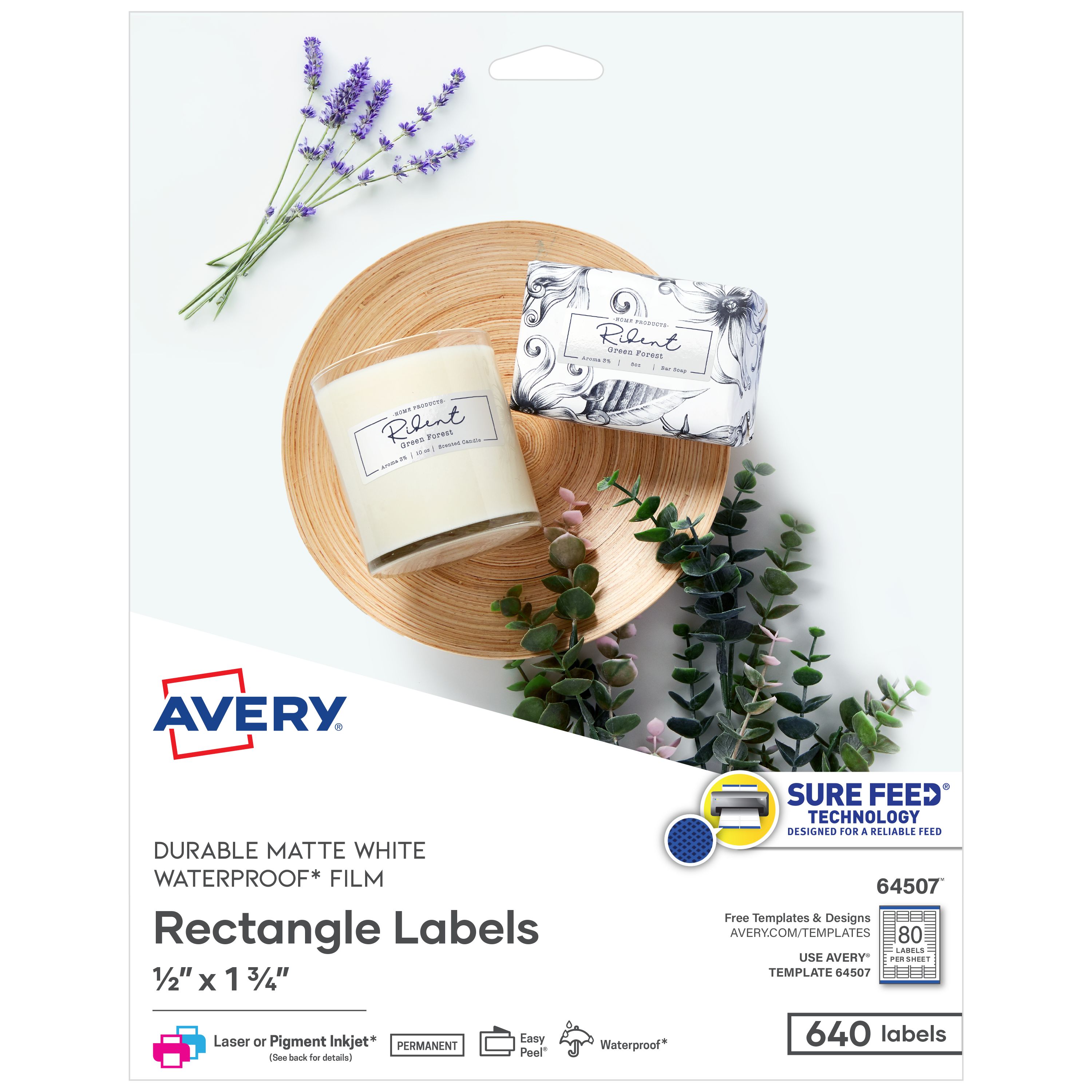 [保証書付]アンソニー・キャセイ　ハワイアンシルエット PP 10/10 Waterproof Rectangle Labels, 1/2